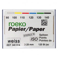 Novo (ISO 90-140), Papírcsúcs, ISO 90-140 sterilen csomagolva, fehér, Papír, 120 darab