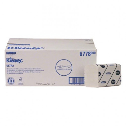 KLEENEX® ULTRA Karton 15 x 124 darab, 21,5 x 31,5 cm