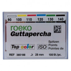 Top color (ISO 90-140), Guttapercha-csúcs, Doboz, ISO 90-140 rózsaszín, Guttapercha, 28 mm, 100 darab