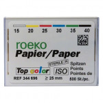 Top color (ISO 15-40), Papírcsúcs, ISO 15-40 sterilen csomagolva, fehér, Papír, 500 darab
