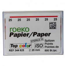Top color (ISO 25), Papírcsúcs, ISO 25 sterilen csomagolva, fehér, Papír, 500 darab