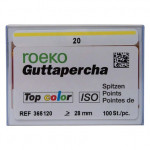Top color (ISO 20), Guttapercha-csúcs, Doboz, ISO 20 rózsaszín, Guttapercha, 28 mm, 100 darab