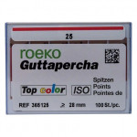 Top color (ISO 25), Guttapercha-csúcs, Doboz, ISO 25 rózsaszín, Guttapercha, 28 mm, 100 darab