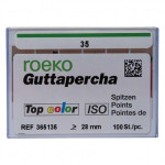 Top color (ISO 35), Guttapercha-csúcs, Doboz, ISO 35 rózsaszín, Guttapercha, 28 mm, 100 darab