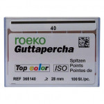 Top color (ISO 40), Guttapercha-csúcs, Doboz, ISO 40 rózsaszín, Guttapercha, 28 mm, 100 darab