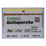 Top color (ISO 50), Guttapercha-csúcs, Doboz, ISO 50 rózsaszín, Guttapercha, 28 mm, 100 darab