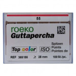 Top color (ISO 55), Guttapercha-csúcs, Doboz, ISO 55 rózsaszín, Guttapercha, 28 mm, 100 darab