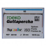 Top color (ISO 60), Guttapercha-csúcs, Doboz, ISO 60 rózsaszín, Guttapercha, 28 mm, 100 darab