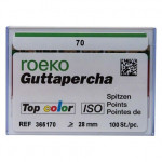 Top color (ISO 70), Guttapercha-csúcs, Doboz, ISO 70 rózsaszín, Guttapercha, 28 mm, 100 darab