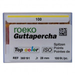 Top color (ISO 100), Guttapercha-csúcs, Doboz, ISO 100 rózsaszín, Guttapercha, 28 mm, 100 darab
