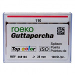 Top color (ISO 110), Guttapercha-csúcs, Doboz, ISO 110 rózsaszín, Guttapercha, 28 mm, 100 darab