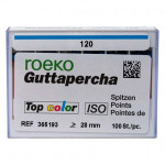 Top color (ISO 120), Guttapercha-csúcs, Doboz, ISO 120 rózsaszín, Guttapercha, 28 mm, 100 darab