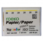 Top color (ISO 20), Papírcsúcs, ISO 20 sterilen csomagolva, fehér, Papír, 200 darab