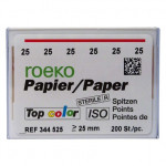 Top color (ISO 25), Papírcsúcs, ISO 25 sterilen csomagolva, fehér, Papír, 200 darab