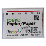 Top color (ISO 55), Papírcsúcs, ISO 55 sterilen csomagolva, fehér, Papír, 120 darab