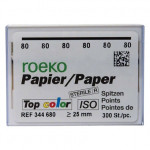 Top color (ISO 80), Papírcsúcs, ISO 80 sterilen csomagolva, fehér, Papír, 300 darab