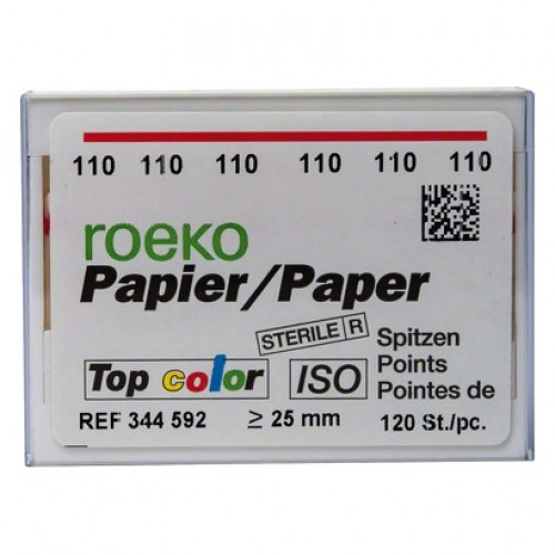 Top color (ISO 110), Papírcsúcs, ISO 110 sterilen csomagolva, fehér, Papír, 120 darab