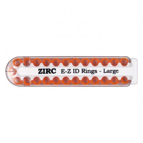 E-Z ID Rings (Large) (Orange), Jelölo gyuruk, narancs, neon, L (nagy), 25 darab