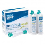 Omni (Omnibite Apple), Harapásregisztráló, duplakartus, nem röntgenopak, Végkeménység Shore A 50, A-szilikon (VPS) 12 keverőkanül, 2 x 50 ml