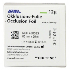 HANEL Occlusions-Folie, einseitig 12 µm Spenderbox 25 m grün, 80 mm breit