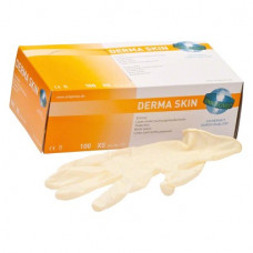 Derma (Skin) (XS), Kesztyűk (Latex), nem steril, Egyszerhasználatos termék, Latex, XS, 100 darab