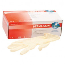 Derma (Skin) (S), Kesztyűk (Latex), nem steril, Egyszerhasználatos termék, Latex, S (kicsi), 100 darab
