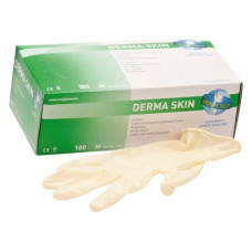 Derma (Skin) (M), Kesztyűk (Latex), nem steril, Egyszerhasználatos termék, Latex, M (közepes), 100 darab