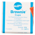 Silikonpolierer BROWNIE®, szilikon polírozó, (fém, amalgám) kehely, FG, 12 darab