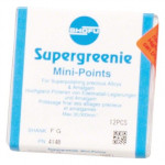 Silikonpolierer SUPERGREENIE®, szilikon polírozó, (fém, amalgám), minicsúcs, FG, 12 darab
