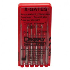 X-Gates, Gyökércsatorna tágító (Gates), Könyökdarab (CA, Ø 2,35 mm, ISO 204) forgó, Nemesacél, 19 - 32 mm, 6 darab