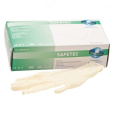 Safetec (M), Kesztyűk (Latex), nem steril, Egyszerhasználatos termék, Latex, M (közepes), 100 darab