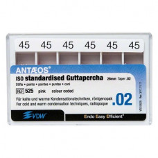 Guttapercha-csúcs (#525) (28 mm) (2 %) (ISO 45), ISO 45 rózsaszín, röntgenopák, Guttapercha, 28 mm, 120 darab