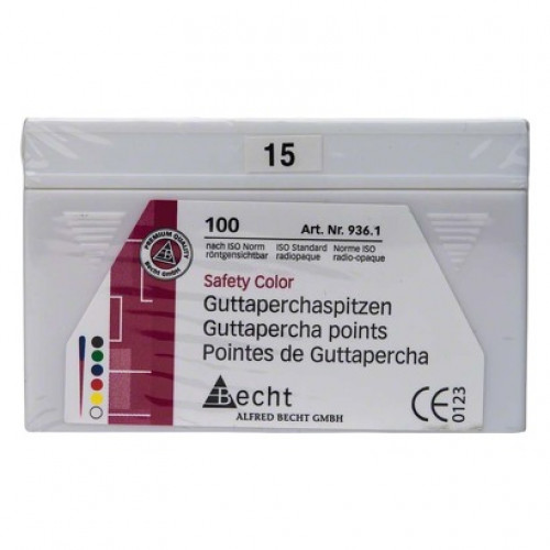 Safety Color (ISO 15), Guttapercha-csúcs, ISO 15 rózsaszín, Guttapercha, 100 darab