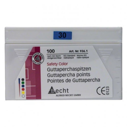 Safety Color (ISO 30), Guttapercha-csúcs, ISO 30 rózsaszín, Guttapercha, 100 darab