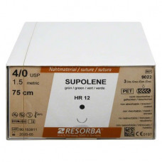 RESORBA® Supolene Packung 36 Nadeln, grün, 75cm, HR12, USP 4/0