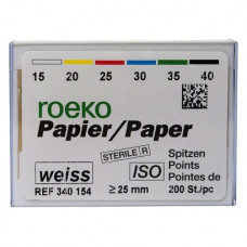 Novo (ISO 15-40), Papírcsúcs, ISO 15-40 sterilen csomagolva, fehér, Papír, 200 darab