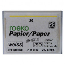 Novo (ISO 20), Papírcsúcs, ISO 20 sterilen csomagolva, fehér, Papír, 200 darab