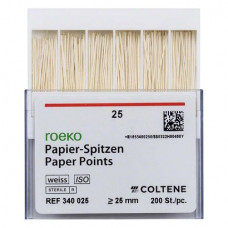 Novo (ISO 25), Papírcsúcs, ISO 25 sterilen csomagolva, fehér, Papír, 200 darab