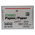 Novo (ISO 55), Papírcsúcs, ISO 55 sterilen csomagolva, fehér, Papír, 120 darab