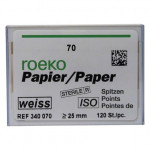 Novo (ISO 70), Papírcsúcs, ISO 70 sterilen csomagolva, fehér, Papír, 120 darab