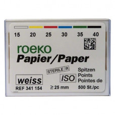 Novo (ISO 15-40), Papírcsúcs, ISO 15-40 sterilen csomagolva, fehér, Papír, 500 darab