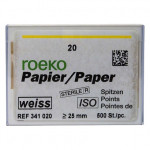 Novo (ISO 20), Papírcsúcs, ISO 20 sterilen csomagolva, fehér, Papír, 500 darab