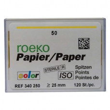 Color (ISO 50), Papírcsúcs, ISO 50 sterilen csomagolva, világossárga, Papír, 120 darab