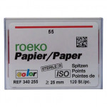 Color (ISO 55), Papírcsúcs, ISO 55 sterilen csomagolva, világospiros, Papír, 120 darab