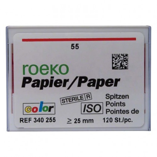 Color (ISO 55), Papírcsúcs, ISO 55 sterilen csomagolva, világospiros, Papír, 120 darab