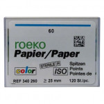 Color (ISO 60), Papírcsúcs, ISO 60 sterilen csomagolva, világosszürke, Papír, 120 darab
