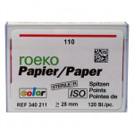 Color (ISO 110), Papírcsúcs, ISO 110 sterilen csomagolva, világospiros, Papír, 120 darab