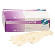 Comfort (XL), Kesztyűk (Latex), nem steril, Egyszerhasználatos termék, Latex, XL, 100 darab