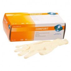 Comfort (XS), Kesztyűk (Latex), nem steril, Egyszerhasználatos termék, Latex, XS, 100 darab