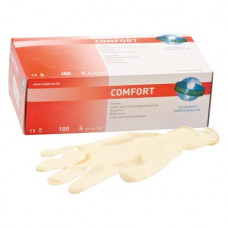 Comfort (S), Kesztyűk (Latex), nem steril, Egyszerhasználatos termék, Latex, S (kicsi), 100 darab
